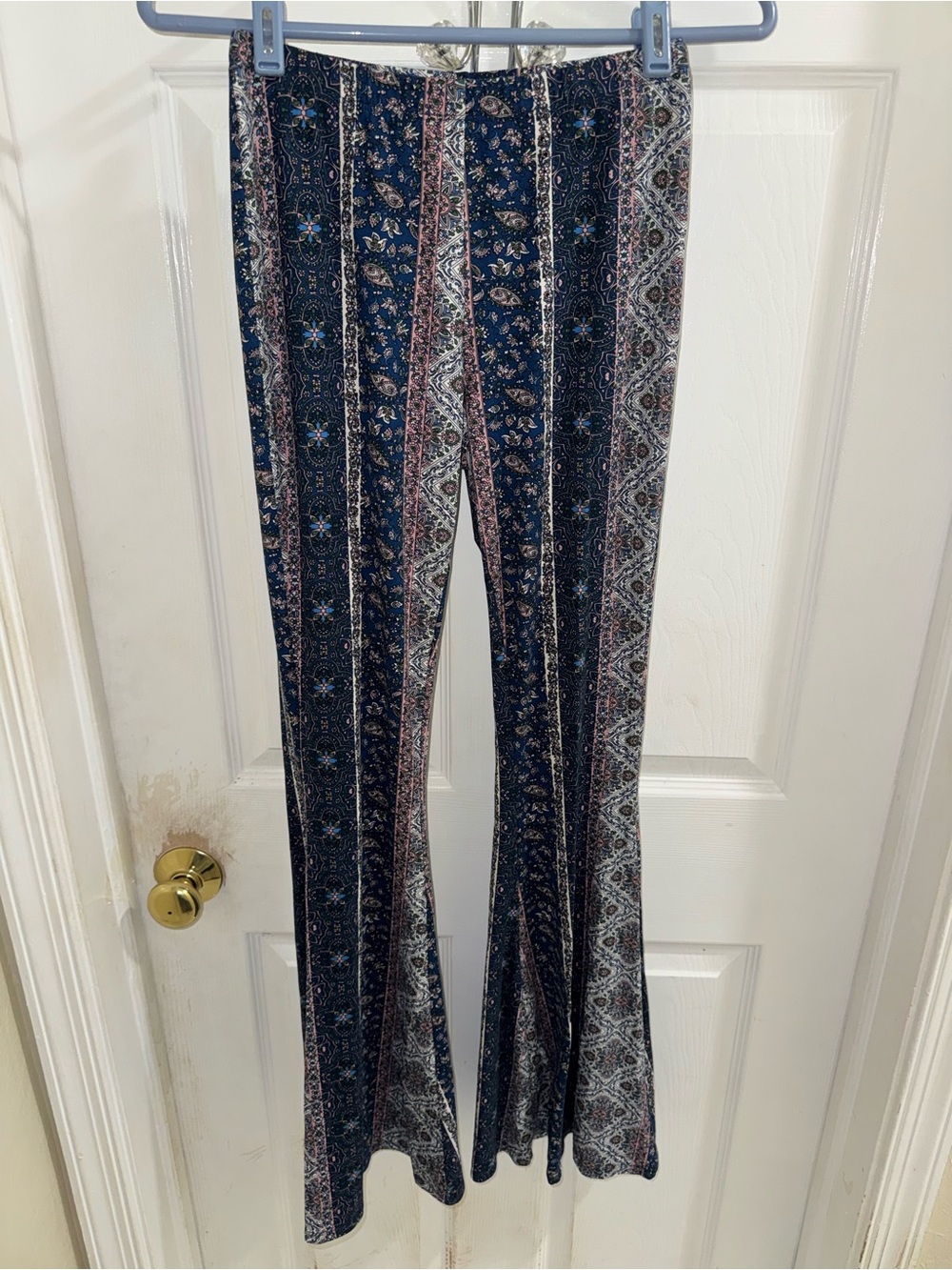 Fashion Nova Navy Floral Print Flare Pants